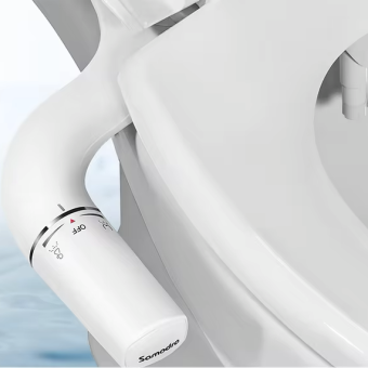 SAMODRA Bidet Attachment Ultra-Slim Toilet Seat Attachment Dual Nozzle Bidet Adjustable Water Pressure Non-Electric Ass Sprayer