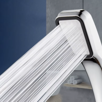 300 Holes Pressurized Showerhead Hand Hold Square Shower Head Water Saving Rainfall Spray Nozzle Bathroom Accessories