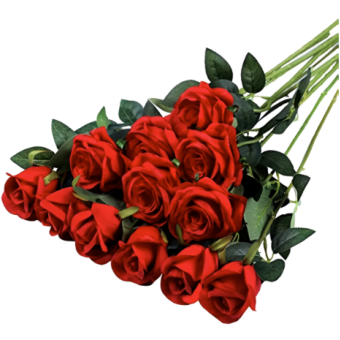 12pcs Realistic Artificial Rose Bouquet for Weddings, Birthdays, and More for Floral Arrangements and Home Decor