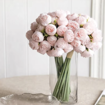 Rose Pink Peony Artificial Flowers Silk Bouquet 27heads Roses Fake Flower for Table Vase Arrange Home Wedding Decoration Flowers