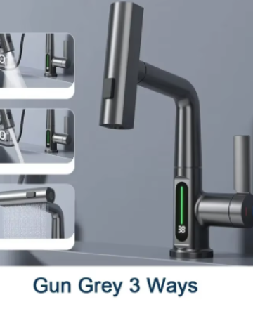 Temperature Digital Display Basin Faucet For Bathroom Pull Out Waterfall Stream 3 Way Sprayer Hot Cold Water Sink Mixer Wash Tap