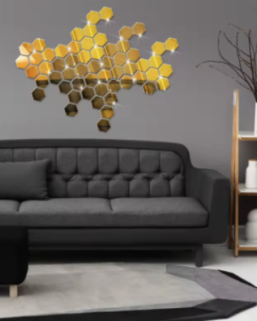 12/24 pieces Hexagonal 3D Mirror Wall Decal Perfect Acrylic Wall Decal Decal Home Decoration Mirror Art Decoration