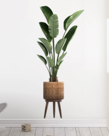 Simulation Green Plant Ornamental Potted Wall Sticker for Living Room Office Bedroom Decoration Wall Decals