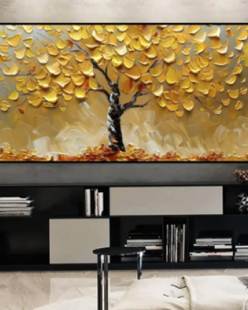 Abstract Golden Tree Of Life Diy Diamond Painting Modern Lucky Fortune Tree Large Size Full Rhinestones Living Room Home Decor