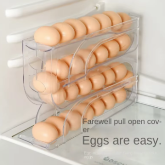 Household automatic rolling egg storage box kitchen refrigerator side door egg preservation rack 30 egg boxes